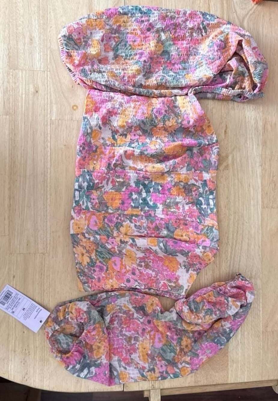 Wild Fable Floral Long Sleeve Smocked Back Corset Top, Size M